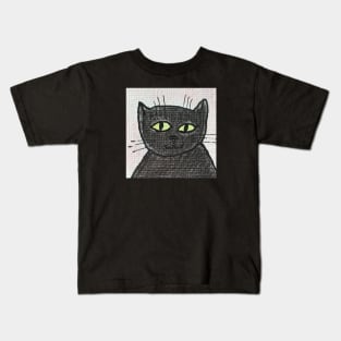 Whimsical Cat Portrait #4 Kids T-Shirt